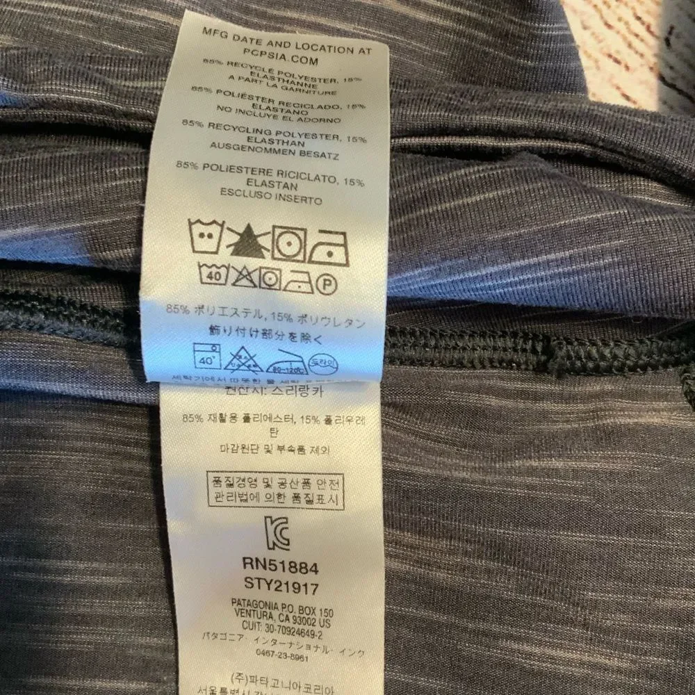 Patagonia Worn Wear Gray Marled Leggings Size L